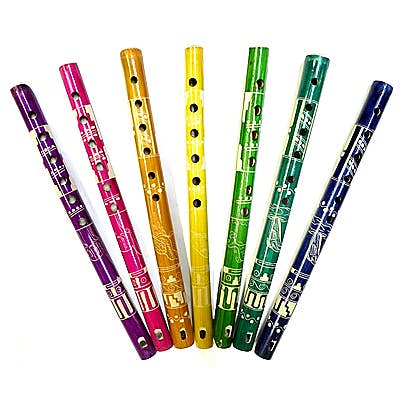 Pichincha - Wholesale Musical Instrument - Large Colored Bamboo Wooden Recorder Flute Music Instrument