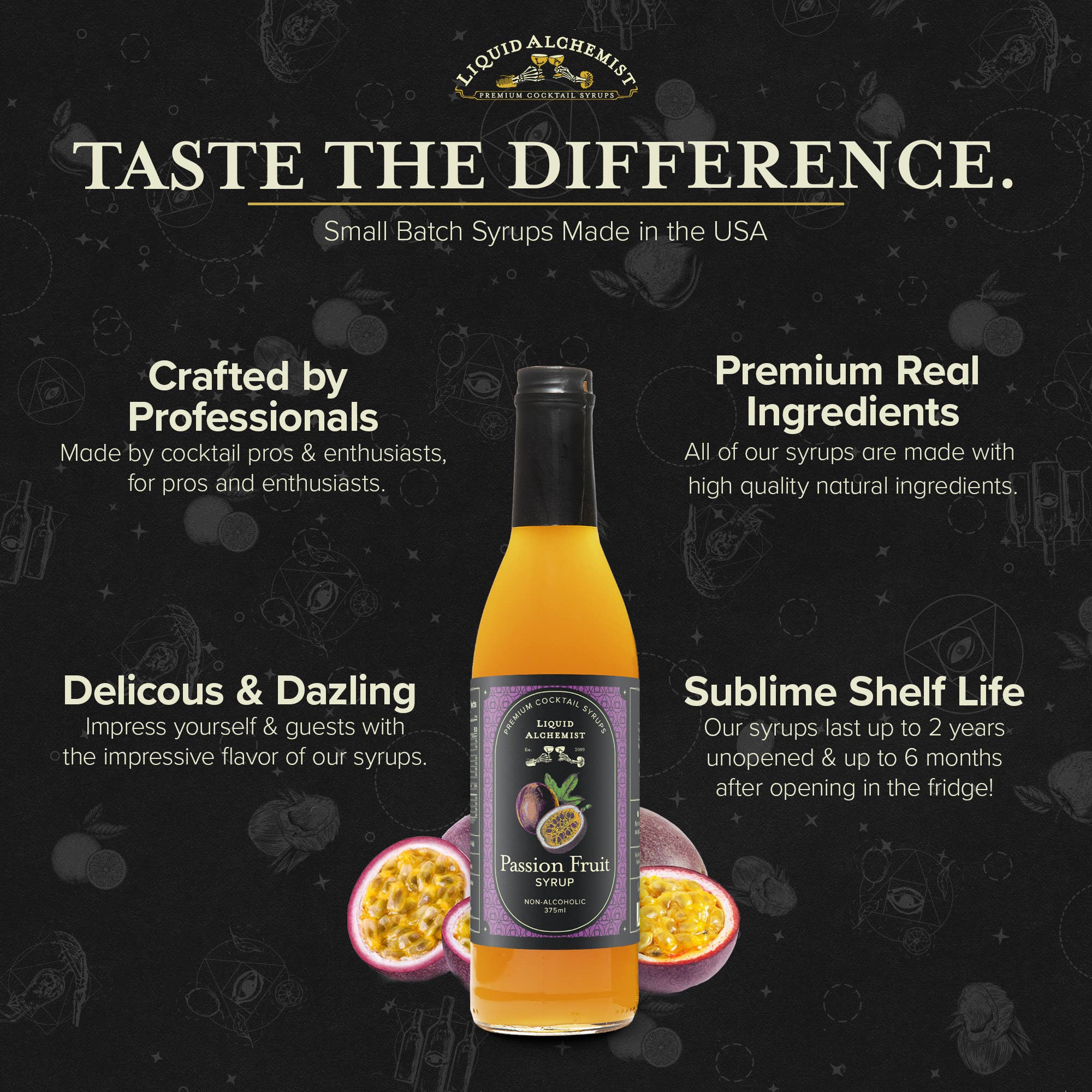 Liquid Alchemist Syrups - Wholesale Cocktail Mix/Syrup - Passion Fruit Cocktail Syrup3