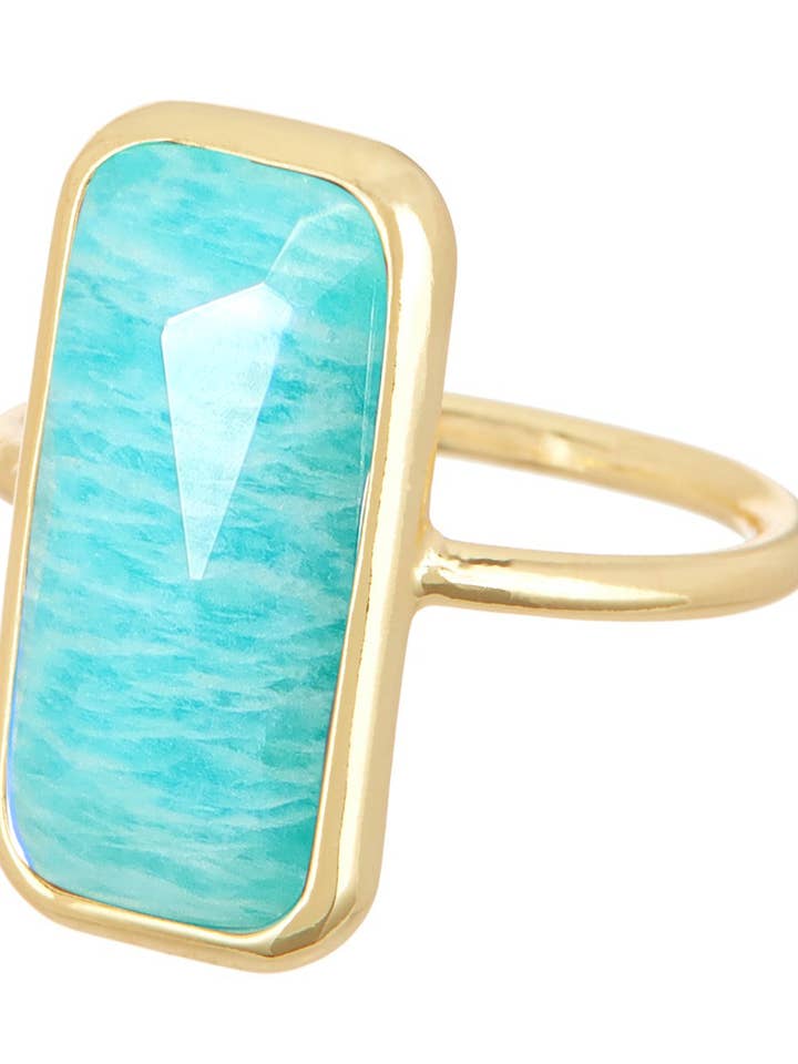 Amazonite Rectangle Ring - GF for wholesale by Zoey Simmons