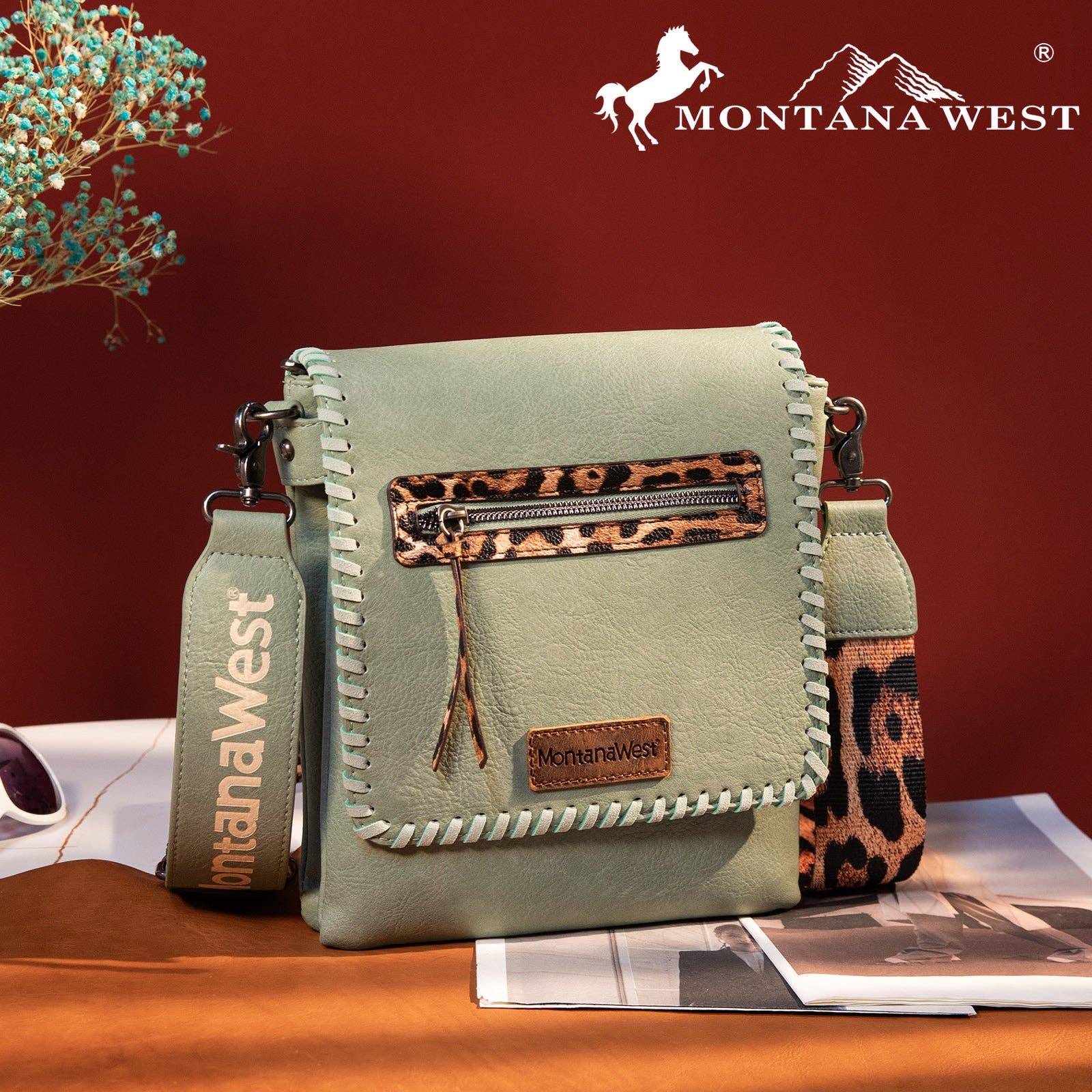 CandBBaby – Engroshandel Crossbodytaske - Dame – Montana West Crossbody-tasker til kvinder med to rum Western Crossbody-taske med printet guitarrem9