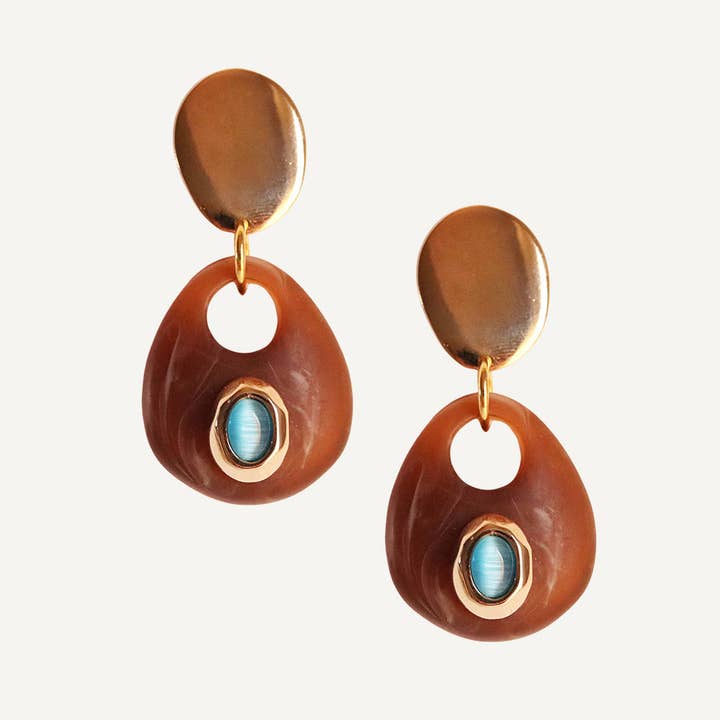 Brincos SAIRA MARMOL II por atacado de ÉMOLO