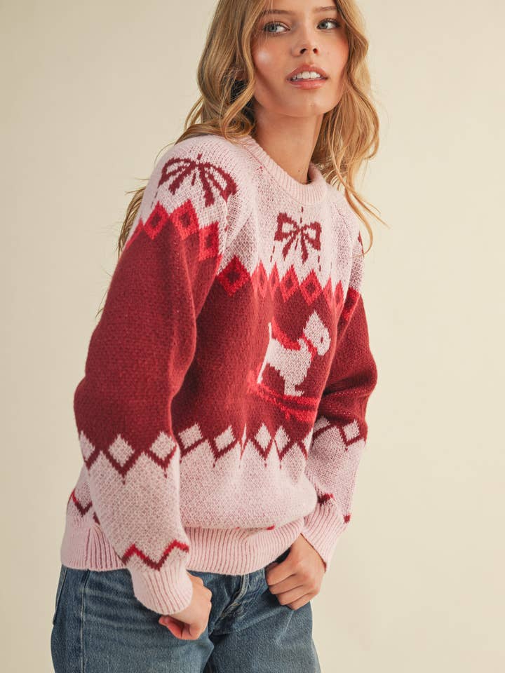 &MERCI - Wholesale Knit Sweater - Women's - DOG MOTIF SWEATER PULLOVER MSW1122213