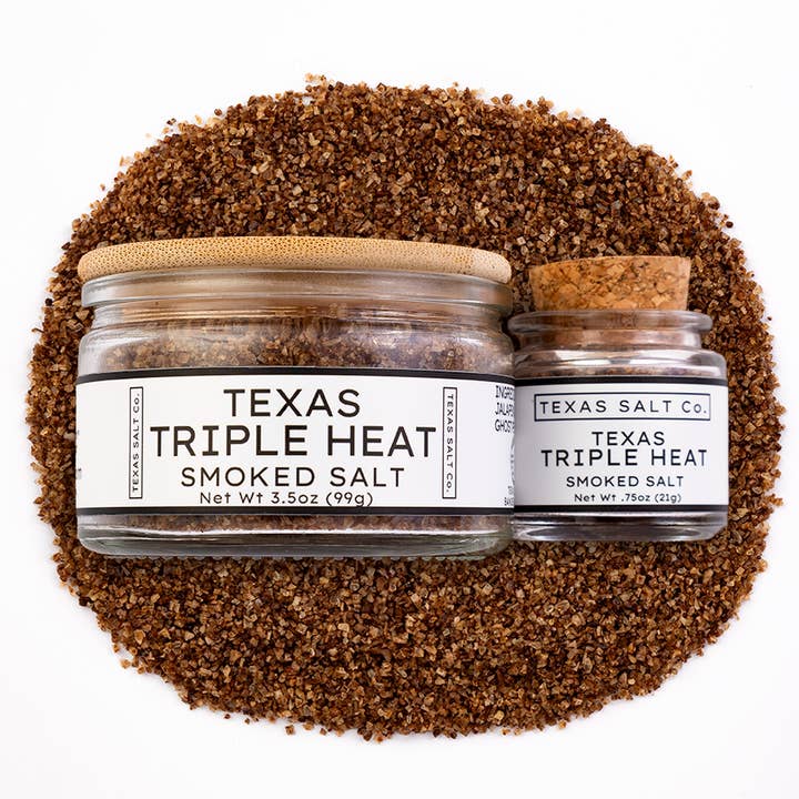 Texas Triple Heat Smoked Salt for wholesale by Texas Salt Co