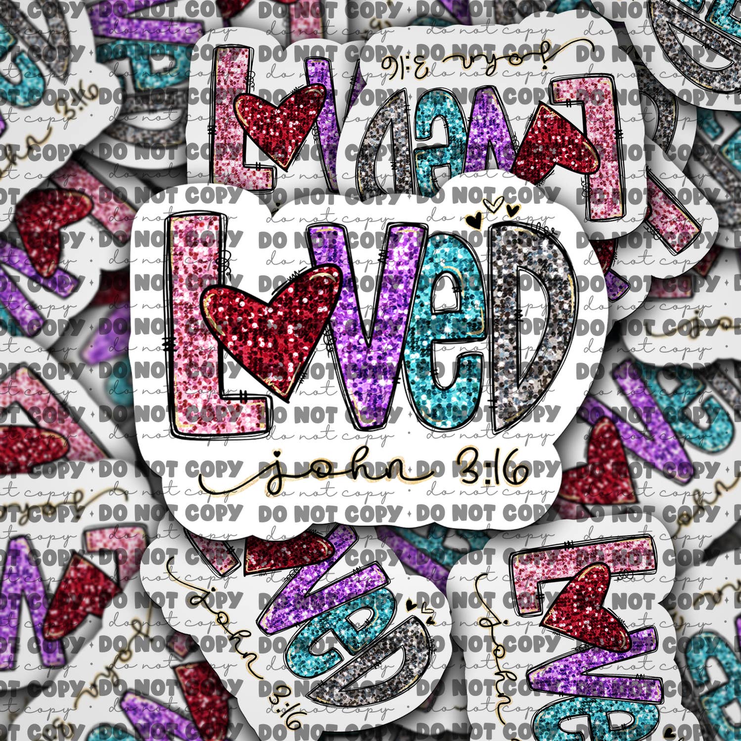 It's Transfer Time - Wholesale Sticker - DC680 loved John 3:16 Die cut sticker 3-5 Business Day TAT