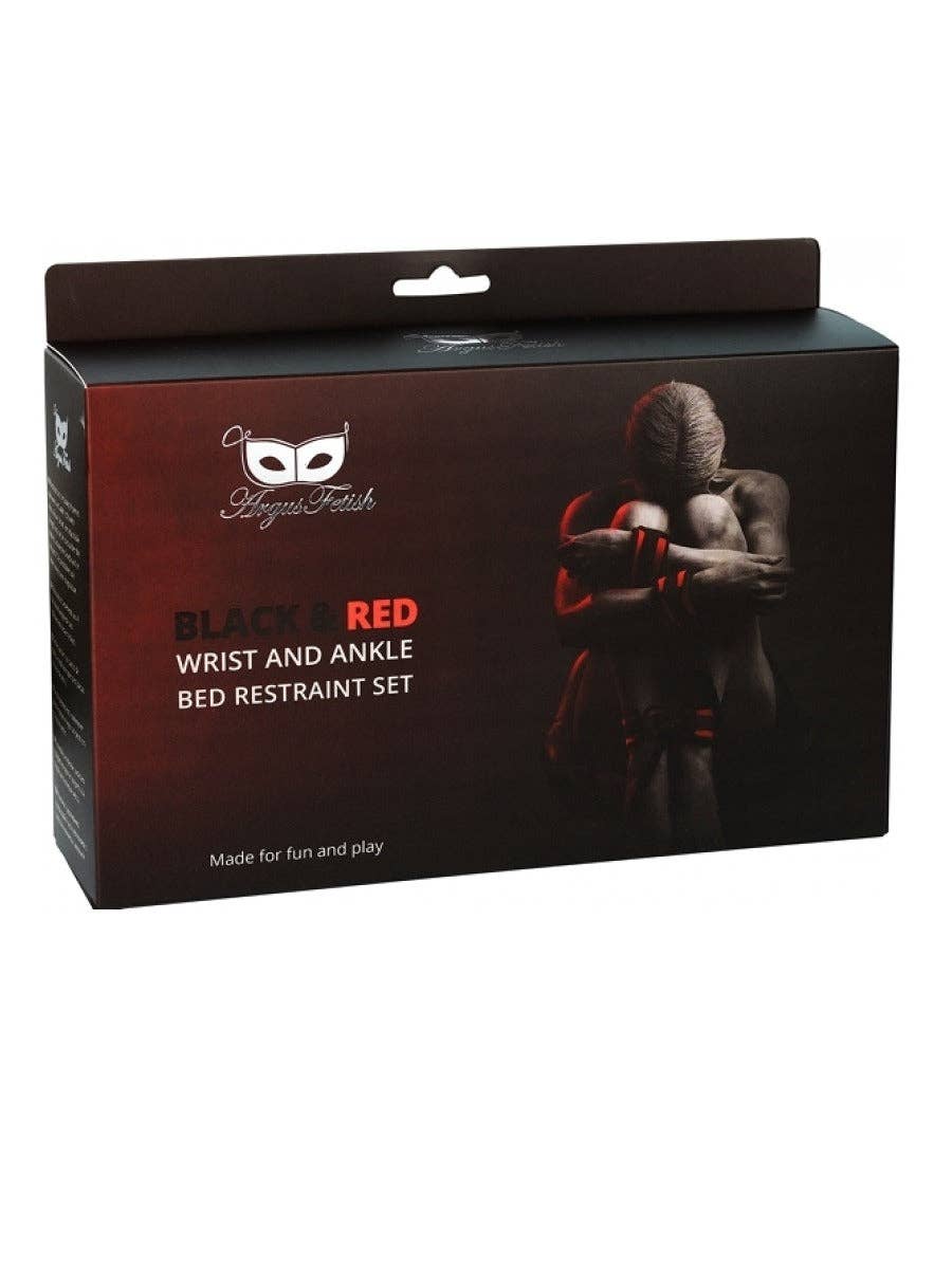 Kinky Pleasure - Vente Sex toys - Système de contraintes pour poignets et chevilles rouge Argus - AF 001034