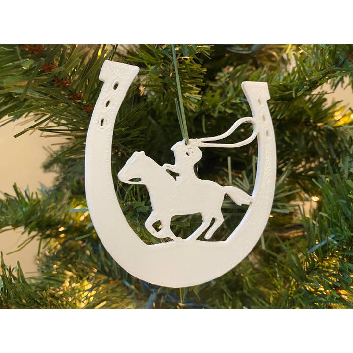 Cowboy 107 Ornament - Plastic (White) (3D-Printed) for wholesale by Economy Ornament