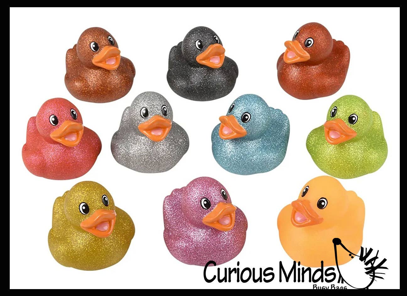 Curious Minds Toys - Venta al por mayor Juguete para la bañera - Bebés - 1 pato de goma mediano de 5 cm con brillo - juguete pato de goma10