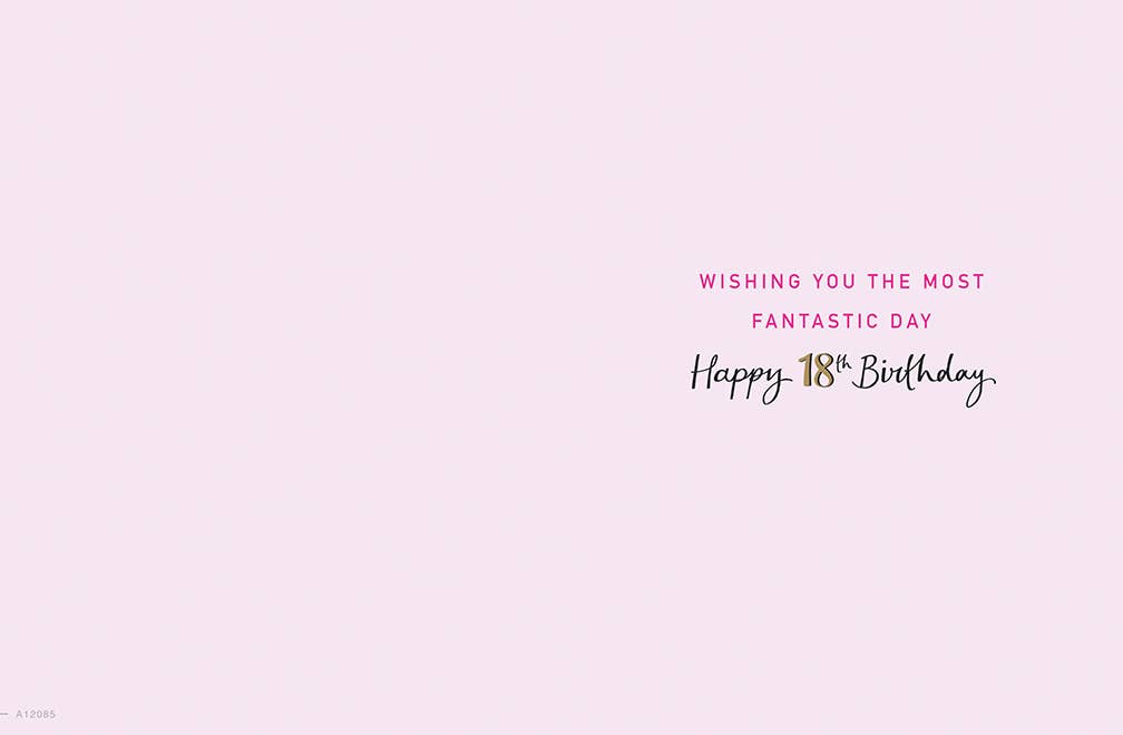 Piccadilly Greetings – wholesale Birthday card – Milestone Age Birthday Card, Age 18 F, Today On Black1