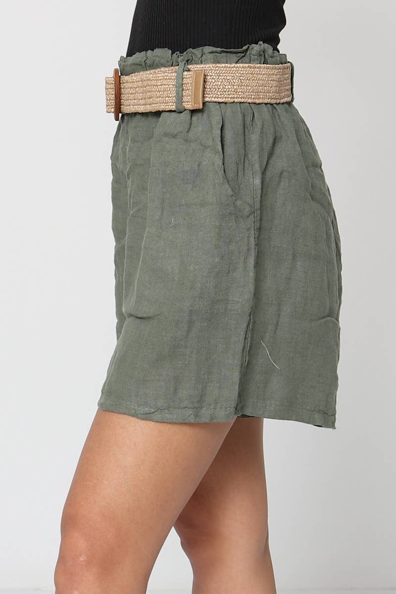 LÉA & LUC – wholesale Shorts – Dam – Shorts i 100 % linne med bälte REF. 50574