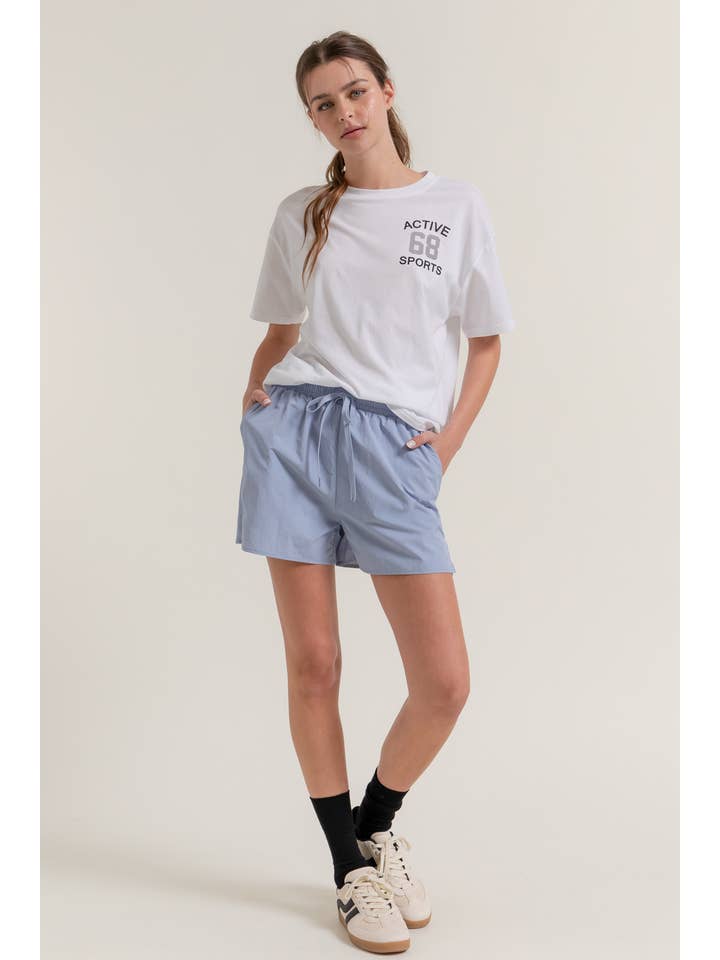 Active Basic | Active USA - Wholesale Athletic Shorts - Women's - Anorak Fabric Side Slit Workout Shorts4