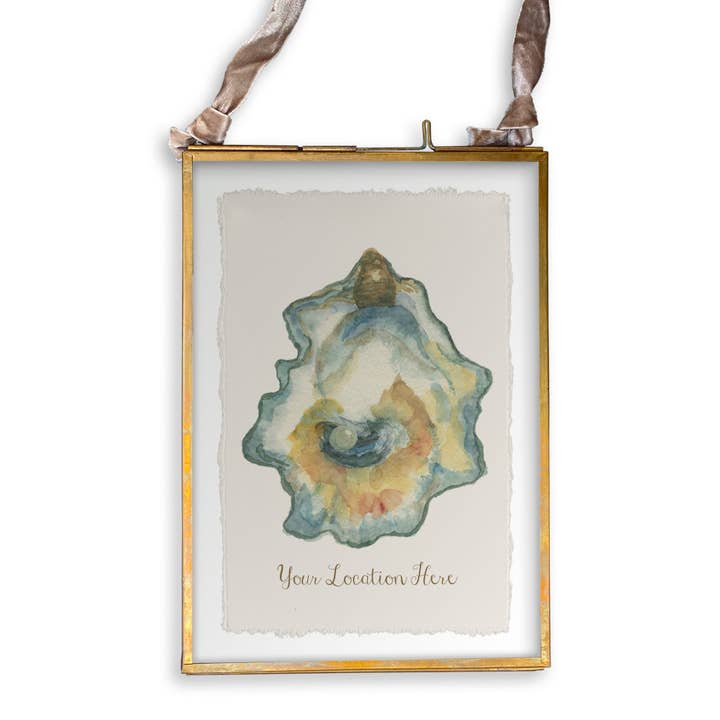 French Graffiti - Wholesale Tea Towel - Watercolor Oyster with Location13