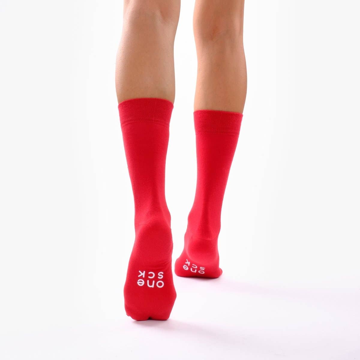 ONESCK - Wholesale Socks - Unisex - Red Organic Cotton Crew Socks2