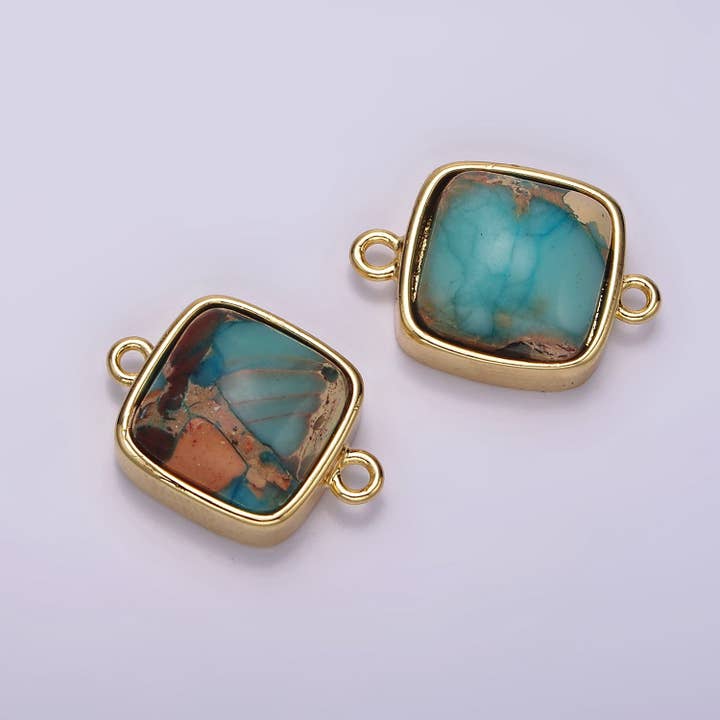 14K Guld Fylld Turkos Ädelsten Fyrkantig Infattning | G120 för wholesale av Aim Eternal