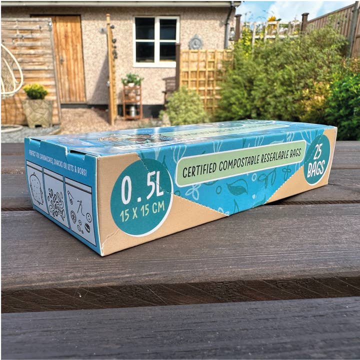 Eco Green Living - Wholesale Food storage wrap/bag - Compostable Resealable Bags Small | 0.5 Litre (25 bags)1