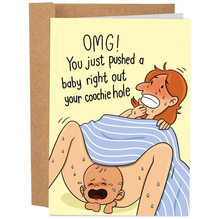 Coochie Hole - Funny Baby Card for wholesale by Sleazy Greetings