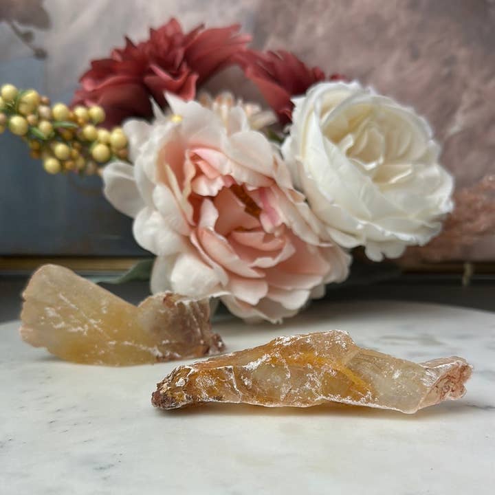 Crystal Joys Wholesale - Wholesale Spiritual Stone/Crystal - Golden Phantom Selenite Rough 2-4"