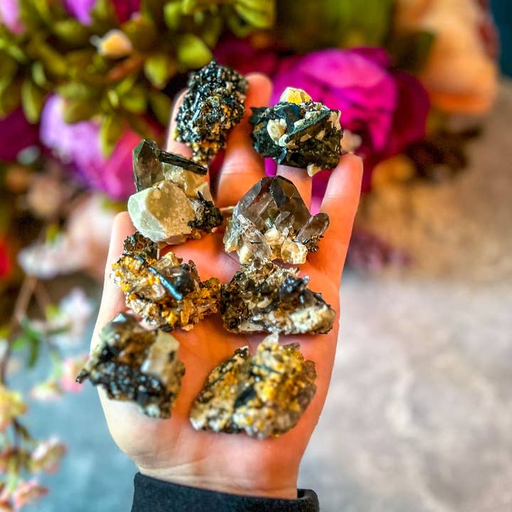 Mandala Gems - Wholesale Spiritual Stone/Crystal - Mixed Malawi Minerals with Aegerine, Smoky Quartz, Rutile, G
