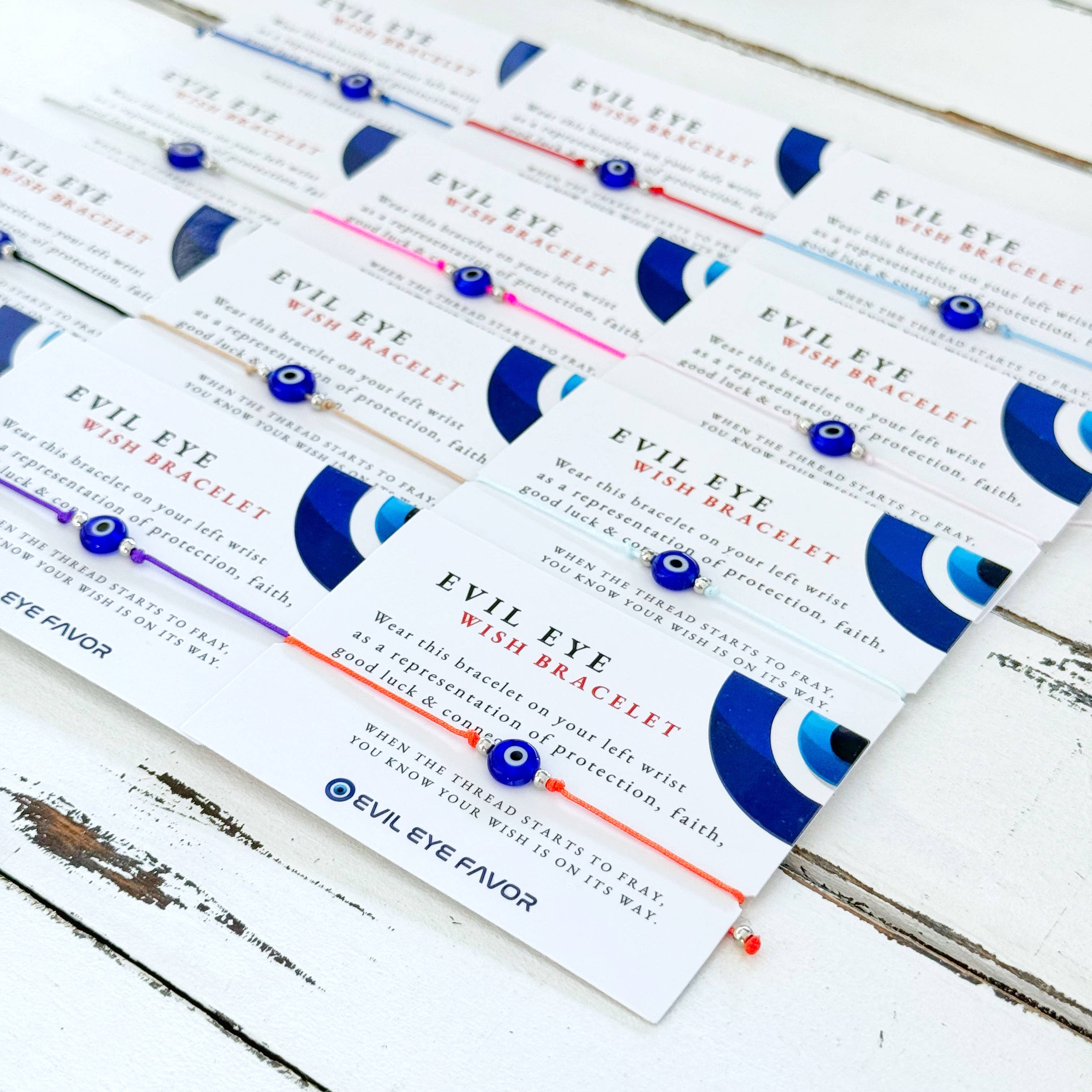 Evileyefavor - Vente Bracelets à breloques/pendentifs - Bracelet de Vœux Œil Maléfique Réglable - 25 avec Boîte de Présentation6