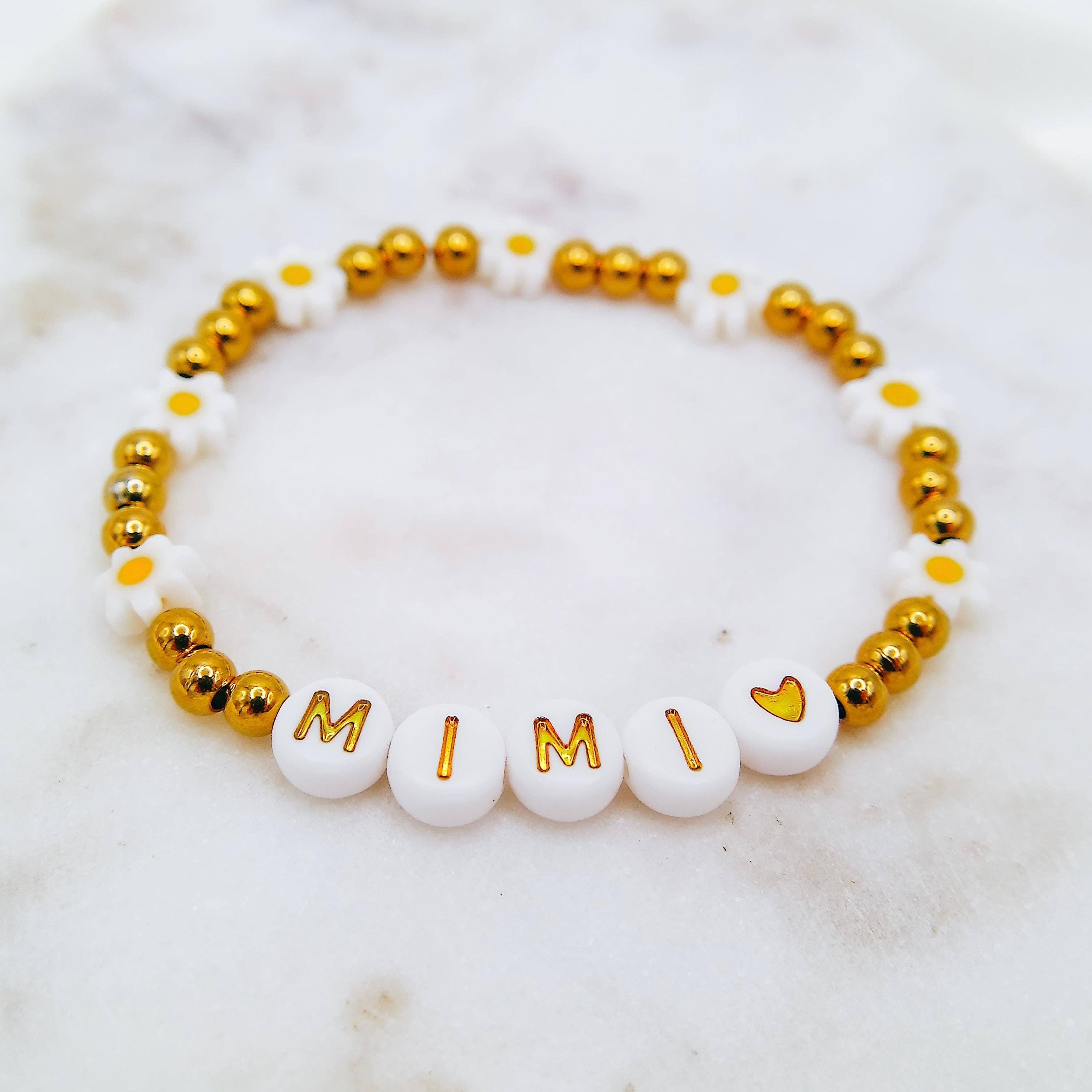 Avy + Tay - Wholesale Beaded Bracelet - METAL BEADED DAISY WORD BRACELET1