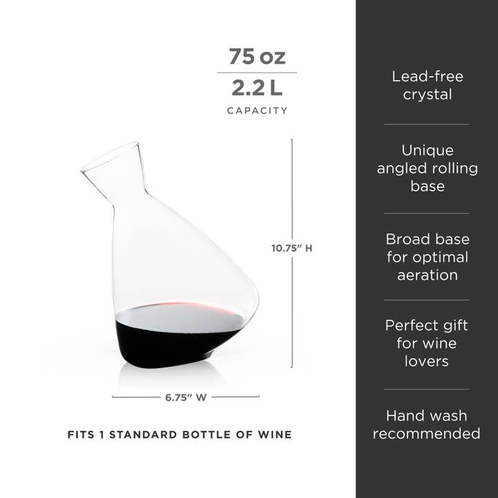 Viski - Wholesale Decanter - Crystal Rolling Wine Decanter