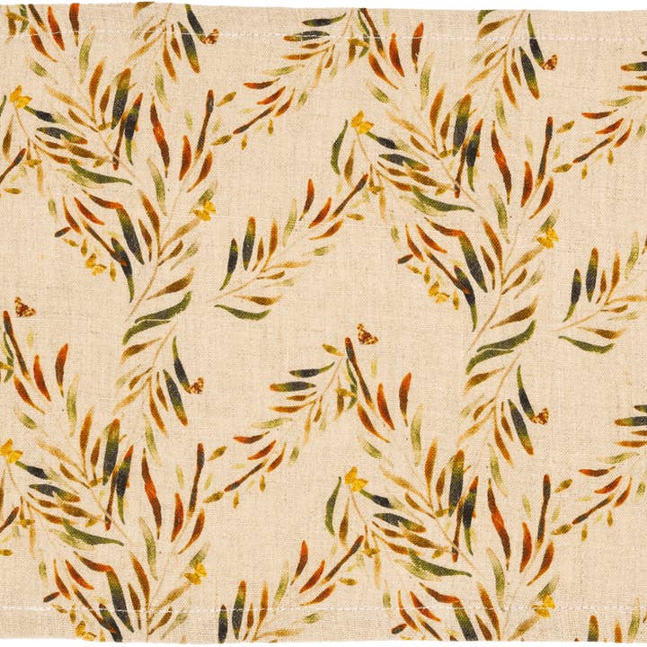 6 sets de table en lin biologique en Palmier Rouge pour la vente par Sophie Williamson Design