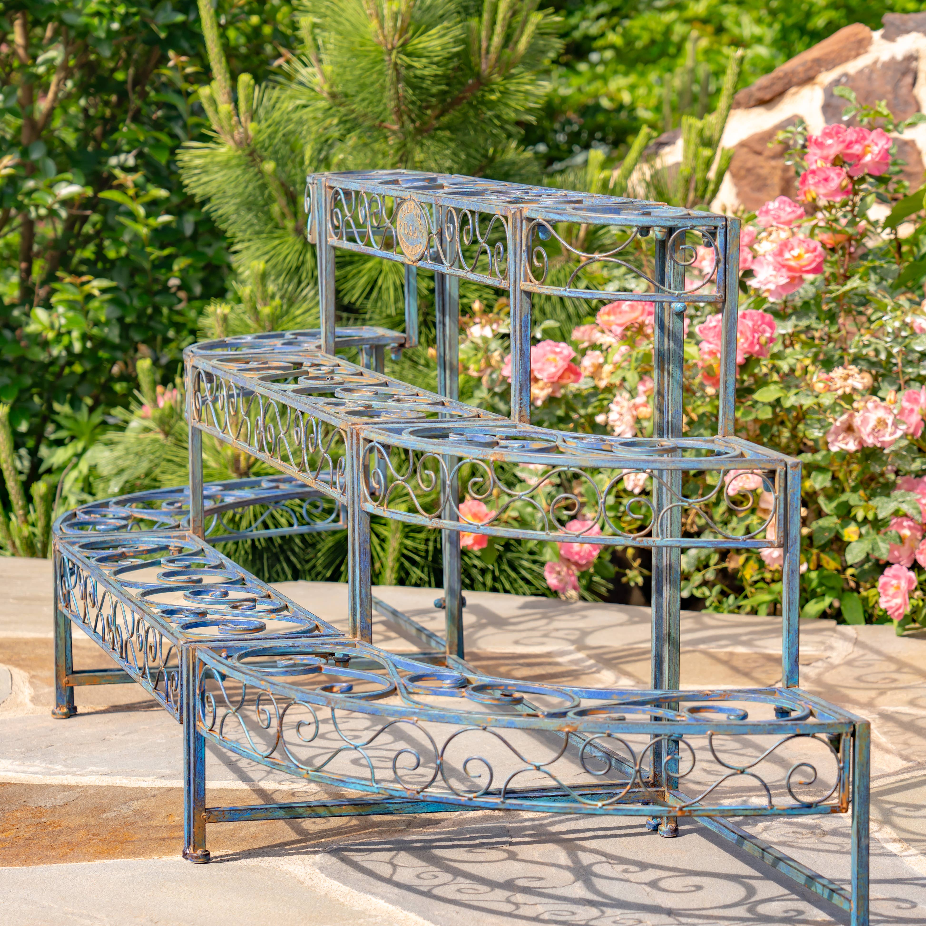 Zaer Ltd. International - Wholesale Plant Pot Stand - Three Tier Metal Riser Plant Stand Display "Stephania"9