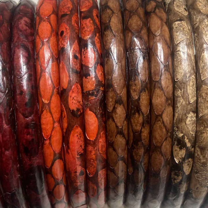 Melokane - Wholesale Bangle Bracelet - Handmade Python Leather Bracelets - Brown Color