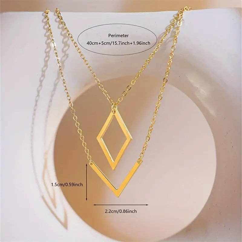 Huis Van Merken - Wholesale Pendant/Charm Necklace - Elegant V-Shaped Geometric Pendant Necklace3
