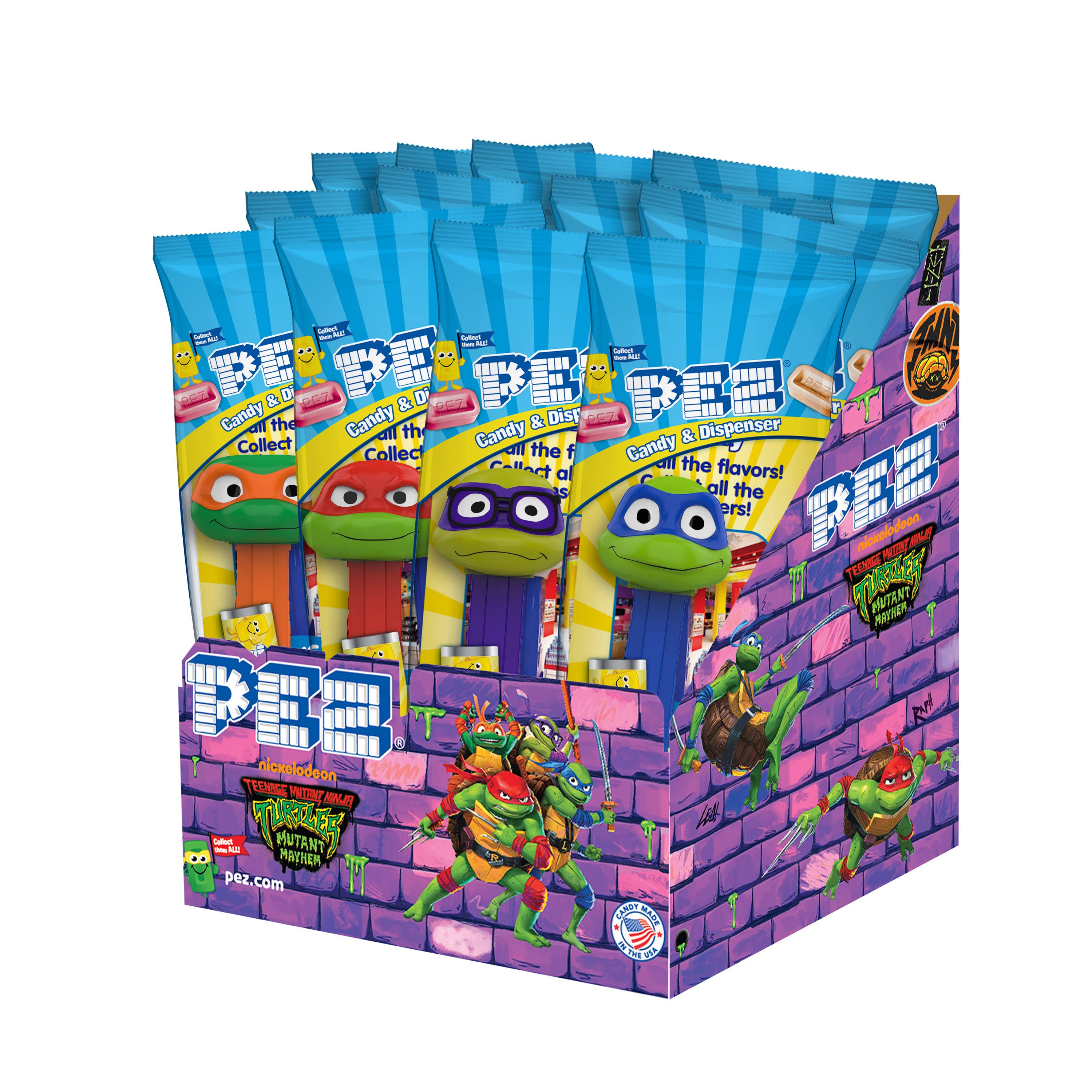 Grandpa Joe's Candy Shop - Wholesale Retailer Display - Food & Drink - Pez Poly - Teenage Mutant Ninja Turtles, 12ct0