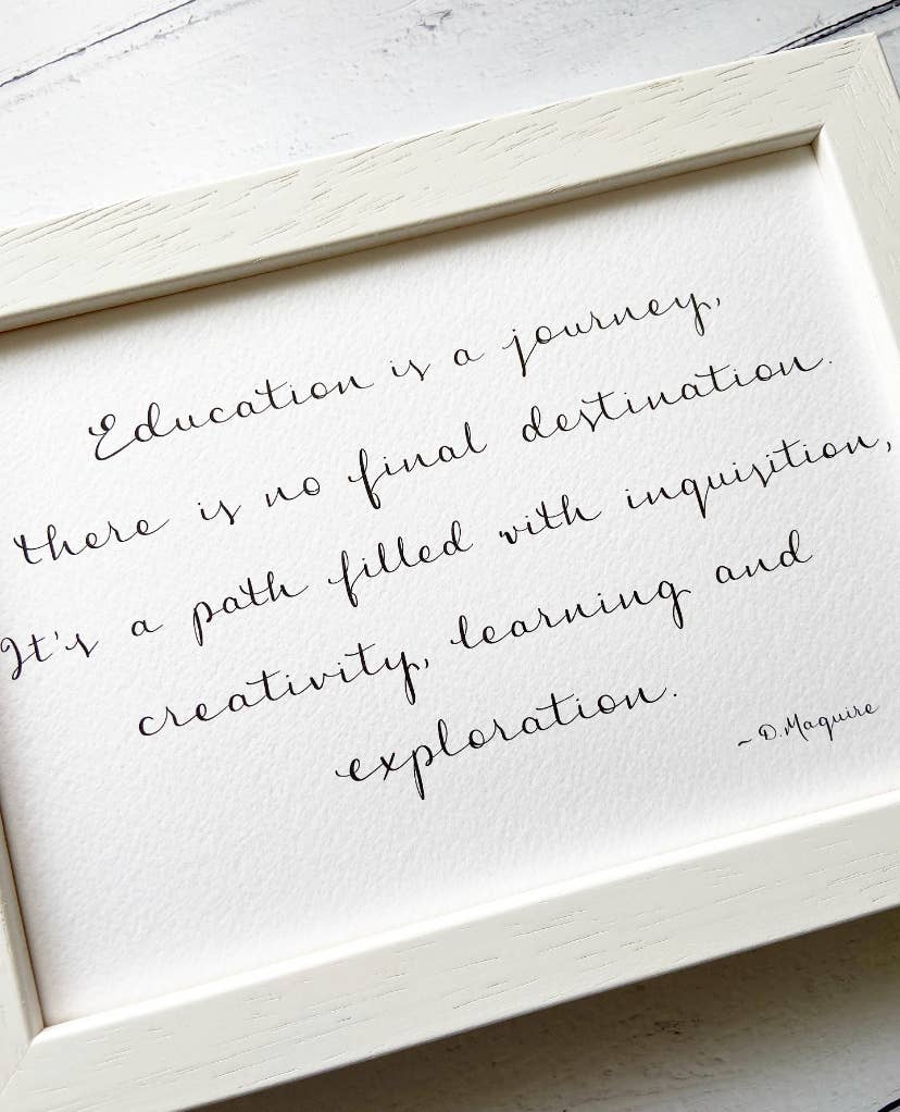 Deborah Maguire - Wholesale Art Print - Education is a Journey - Handwritten Words Print1