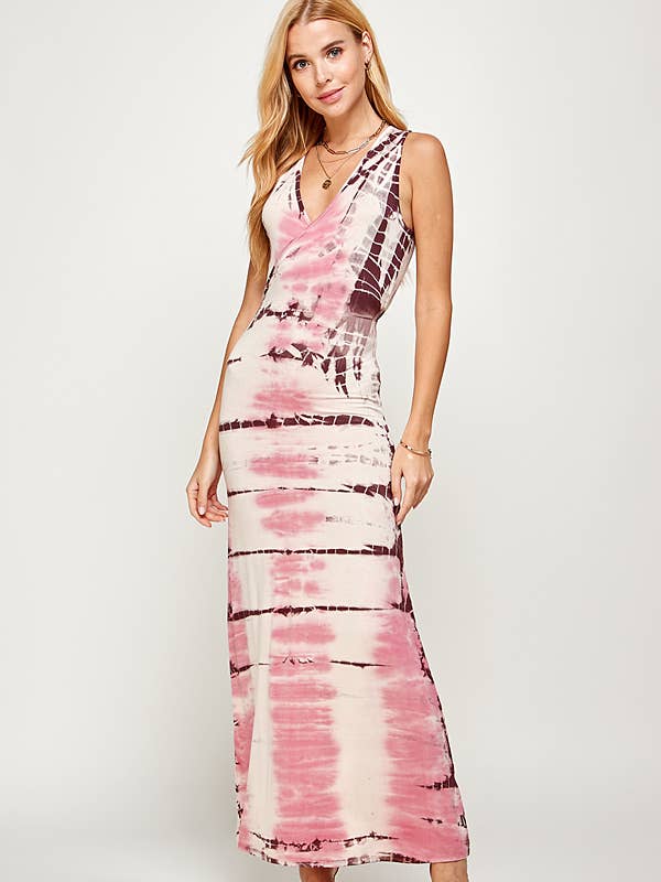 Urban X Soft Boho Rose Bambus Maxi-Kleid mit Crossover für den Großhandel von Urban X Apparel