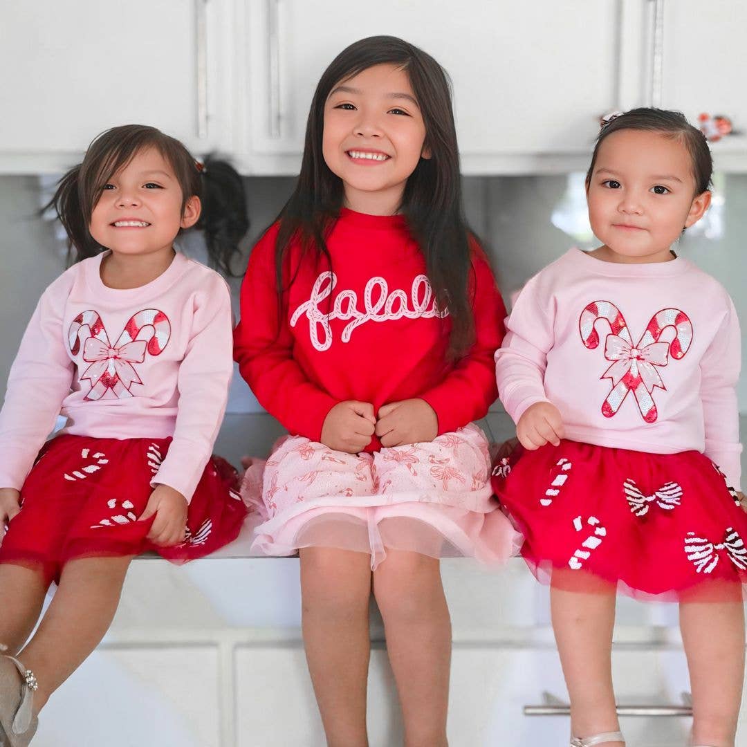 Sweet Wink - Wholesale Tutu - Kids - Candy Cane Bow Printed Christmas Tutu - Kids Clothing5