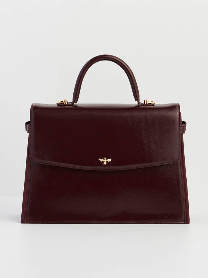 Ruby Cherry Red Structured Medium Tote for wholesale by Fable England