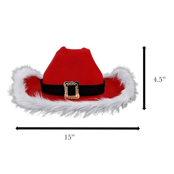 Blinkee.com, LLC - Wholesale Cowboy Hat - Unisex - Christmas Cowboy Santa Western Holiday Hat