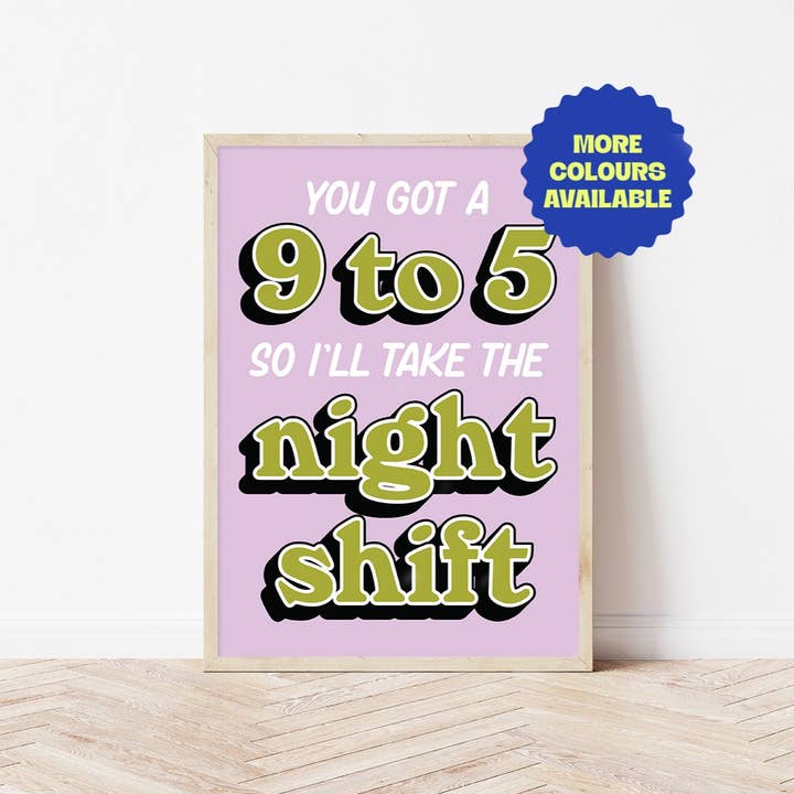 Night Shift | Wall Art Print for wholesale by Bored At Work Studio