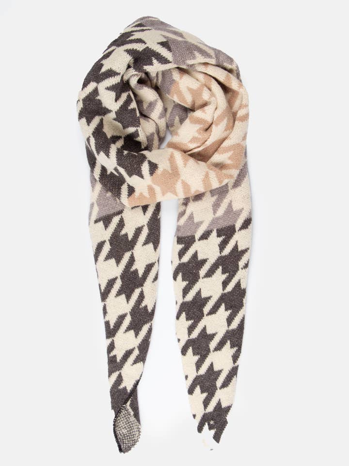 Sciarpa Jana Heavyweight, grigio scuro, pied de poule per la vendita all'ingrosso da parte di Sarta Accessories