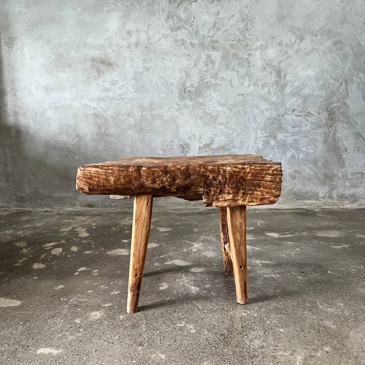 Office Objets - Wholesale Bench - Small organic bench in blonde Asian teak with four legs - Sepuluh37