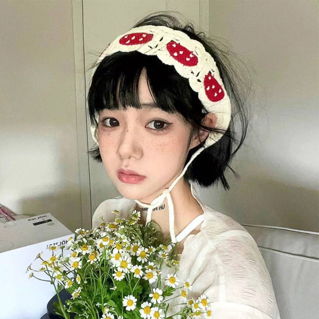 Funkyrel® Atzbranding Limited - Wholesale Fashion Headband - Women's - Haila - Crochet Mushroom Hairband3