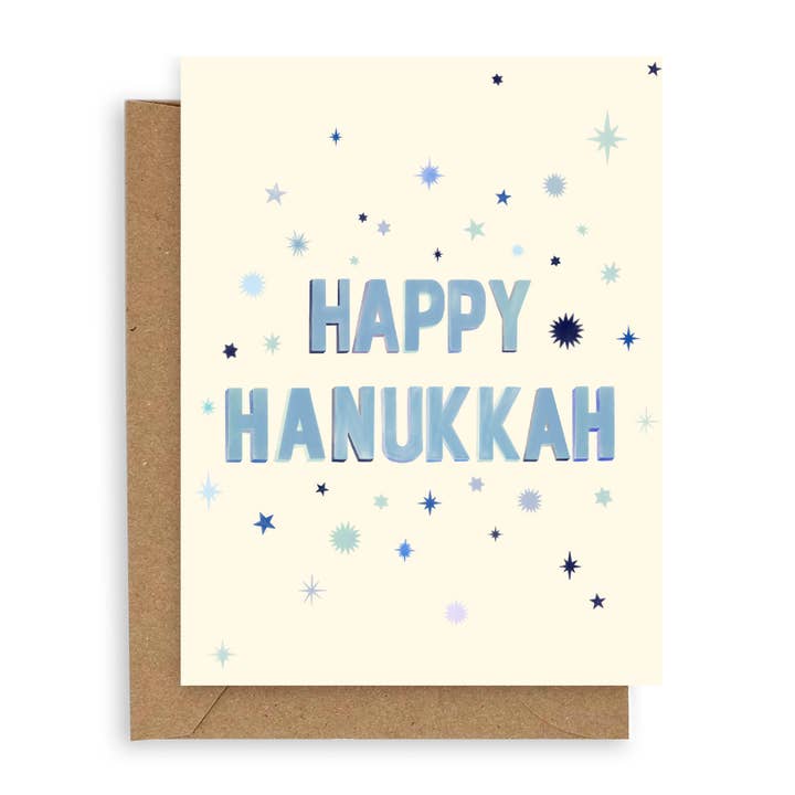 Glückwunschkarte mit blauen Sternen zum Chanukka-Fest für den Großhandel von Adelfi