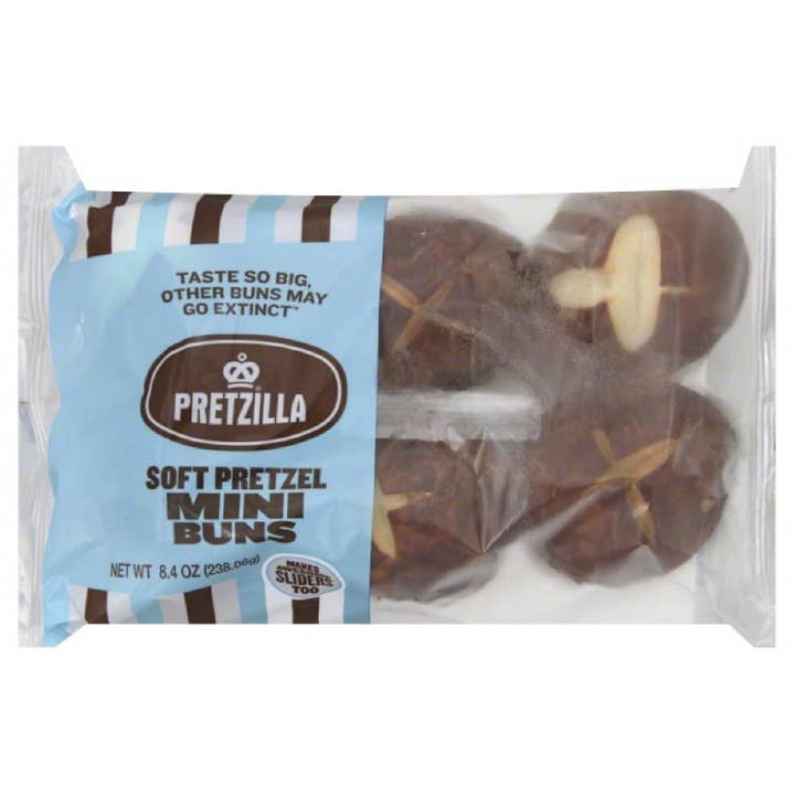 KeHE Distributors, LLC - Wholesale Nuts - Pretzilla Soft Pretzel Mini Buns, 8.4 Oz