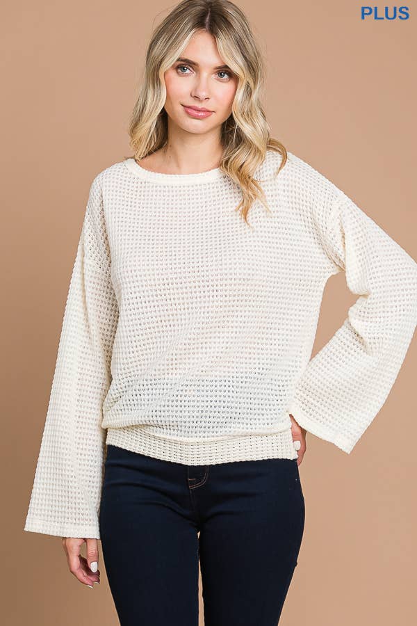 Culture Code - Wholesale Knit Top - Women's - CHT1824LX - SURPLICE BACK DETAIL BELL SLV TOP17