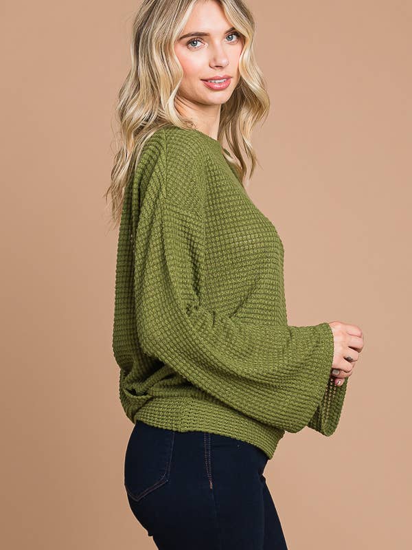 Culture Code - Wholesale Knit Top - Women's - CHT1824LX - SURPLICE BACK DETAIL BELL SLV TOP6