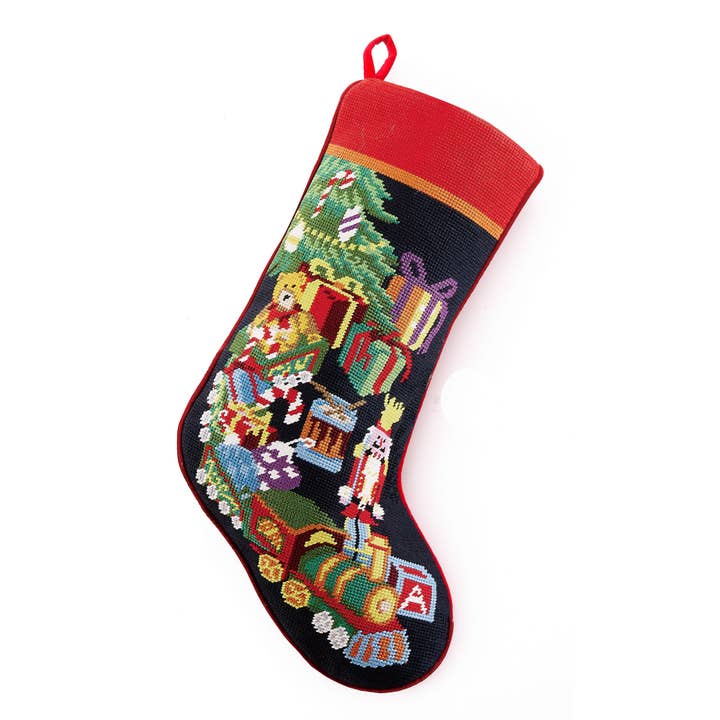 Toy Train Embroidered Stocking for wholesale by Peking Handicraft