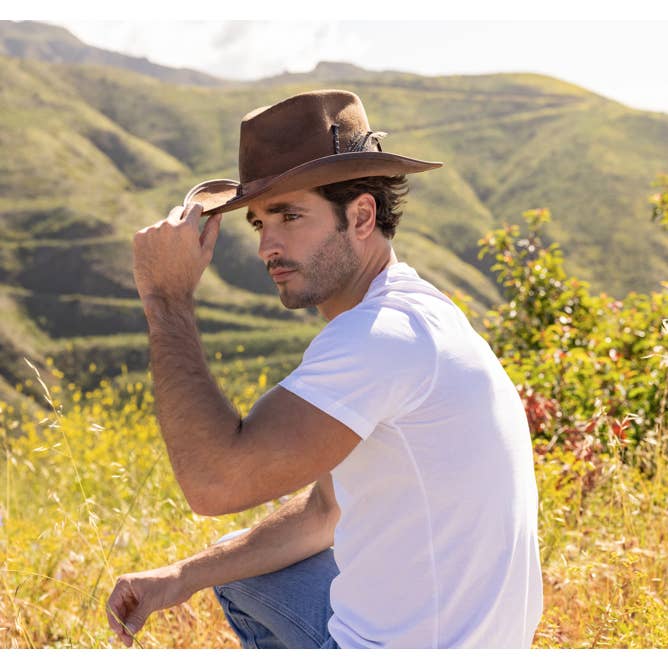 American Hat Makers – wholesale Cowboy hat – Unisex – Cowhide Leather Wool Felt Cowboy Hat - Style Duke5