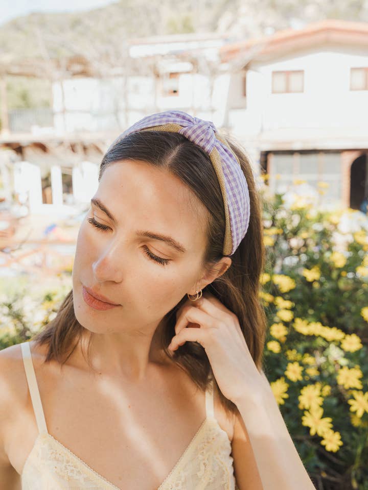 Bandolete Gingham Pique Woven Nó 🌼 por atacado de Leto Accessories