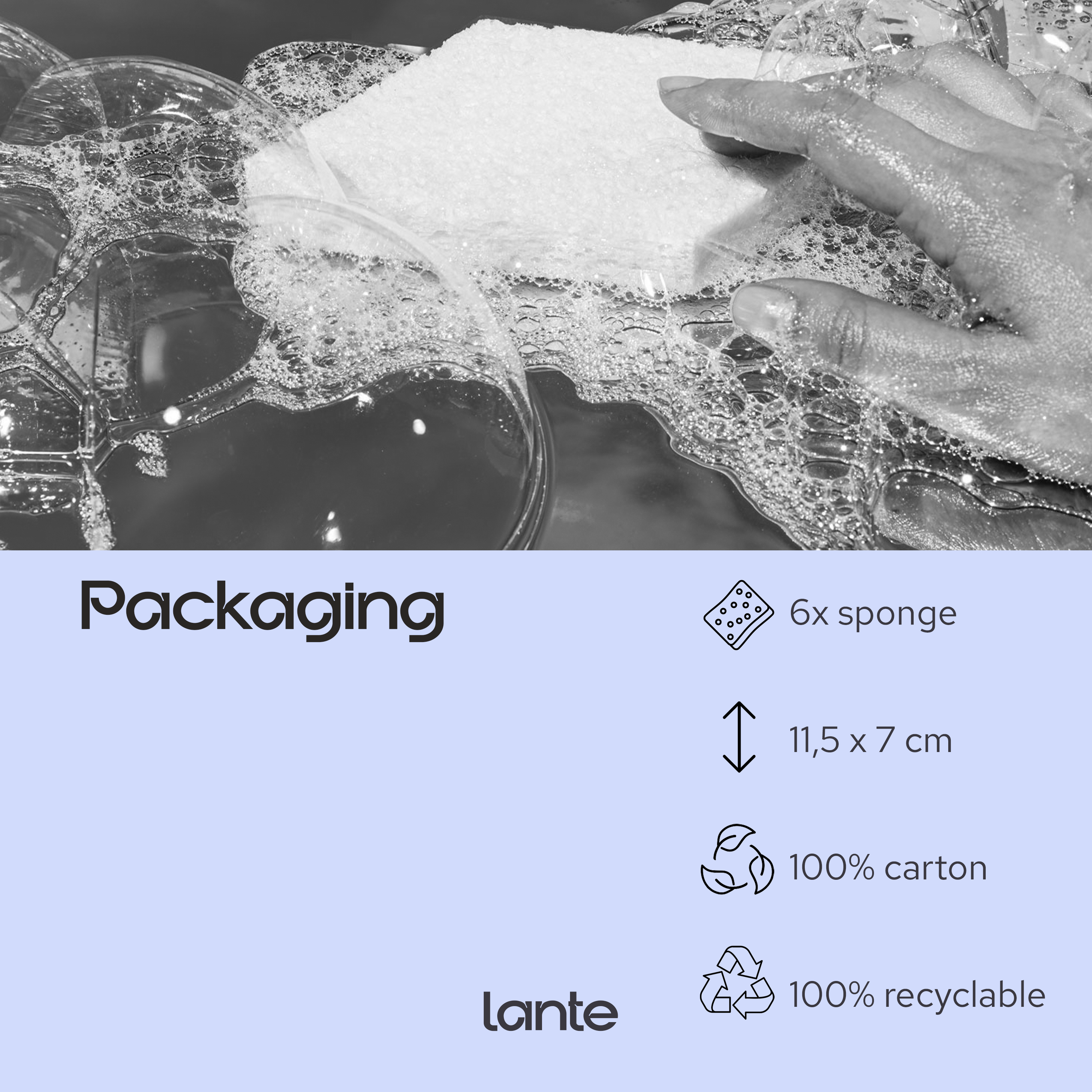 Aia* Intimacy - Wholesale Cleaning Sponge - 6x Lante natural scouring pads - eco - dishwashing sponge2