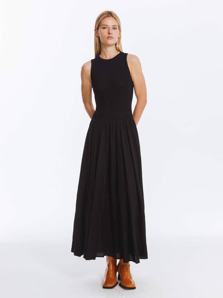 Negro Vestido sin mangas de punto texturizado negro de venta al por mayor en Faire