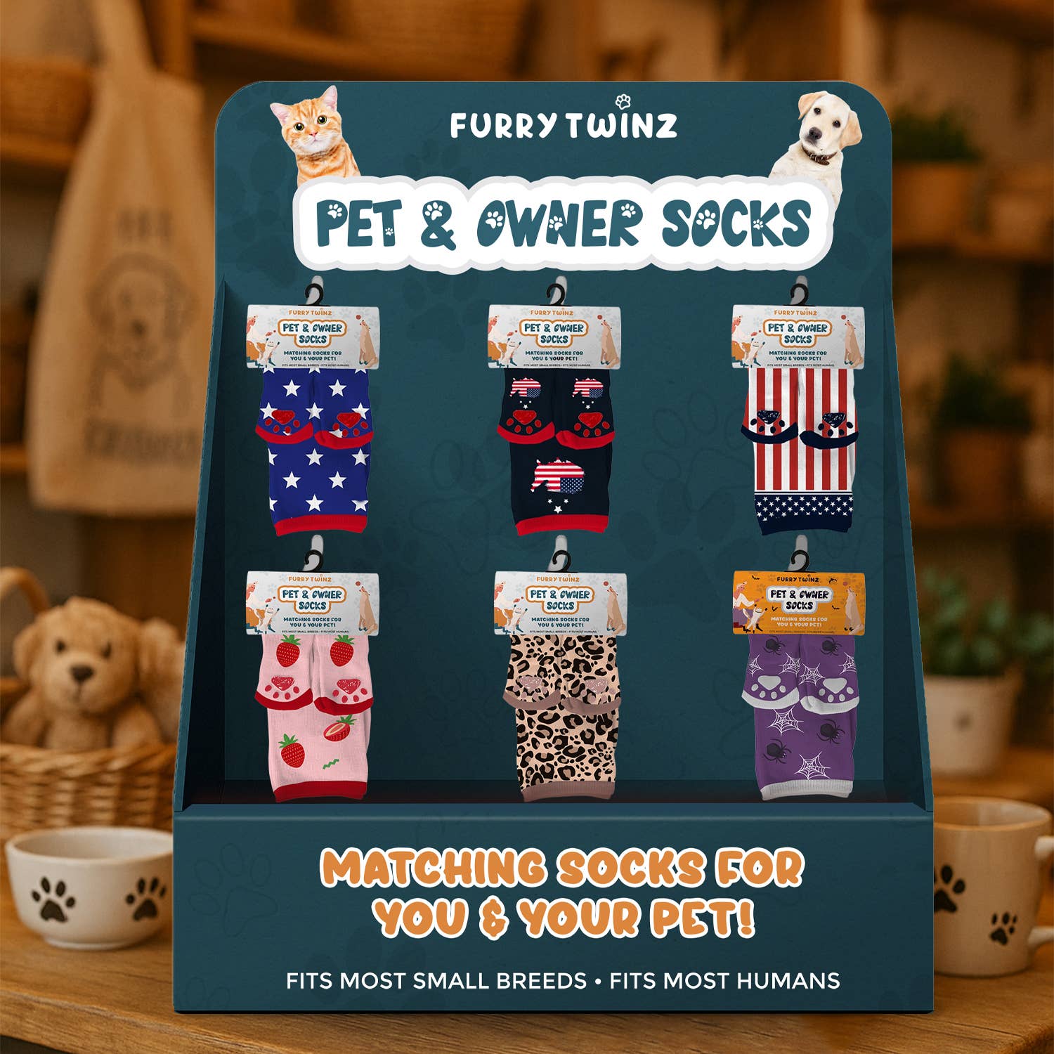 The American Gift Company (TAGCO) - Wholesale Pet Socks - Dog - PET & OWNER SOCKS WITH FREE DISPLAY (24-PAIRS)7