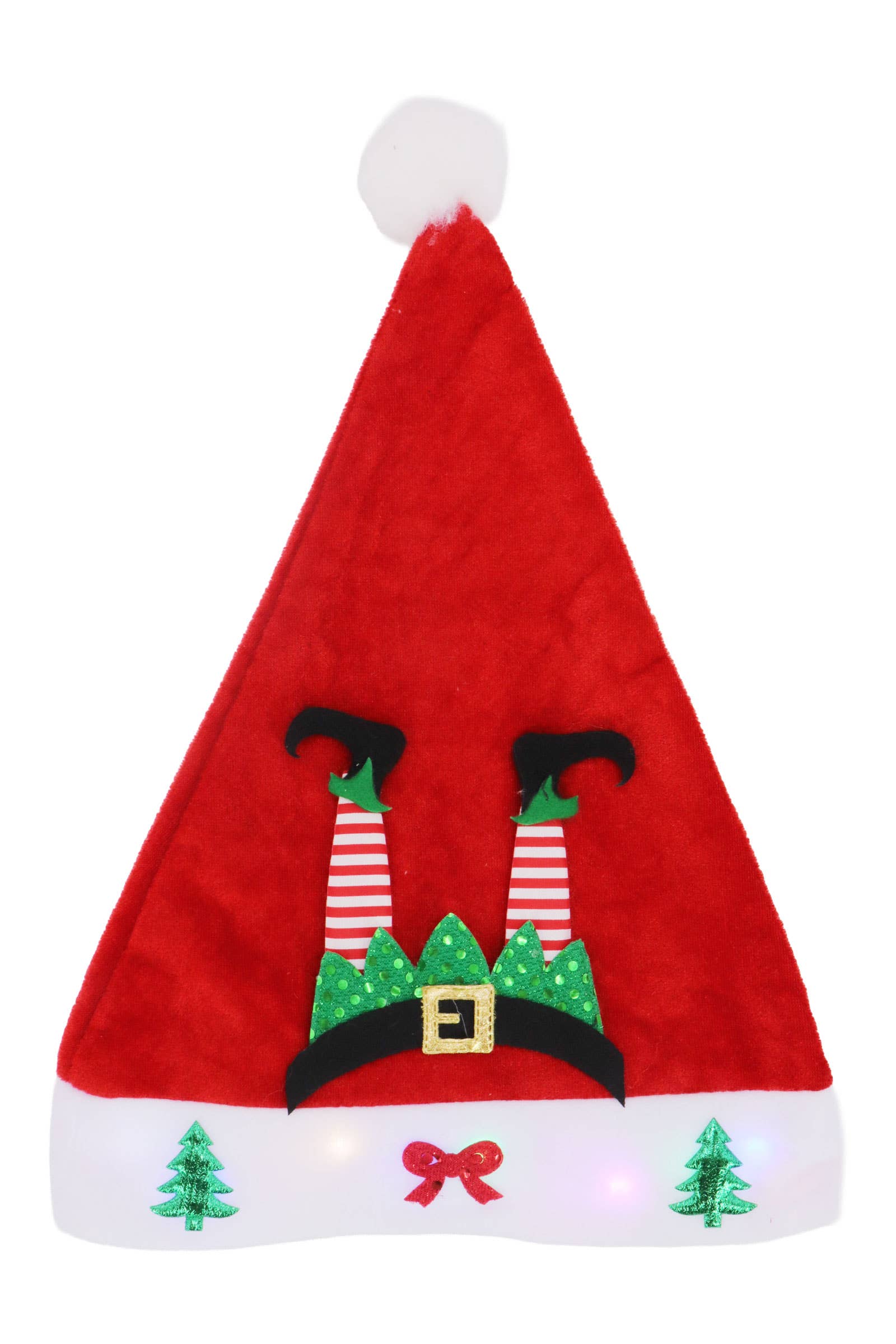 ASSORTED Christmas Led Light-up Velvety Fleece Santa Hat for wholesale on Faire10