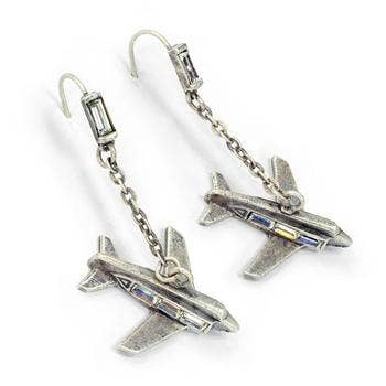 Retro Airplanes Earrings E215 for wholesale by Sweet Romance Jewelry